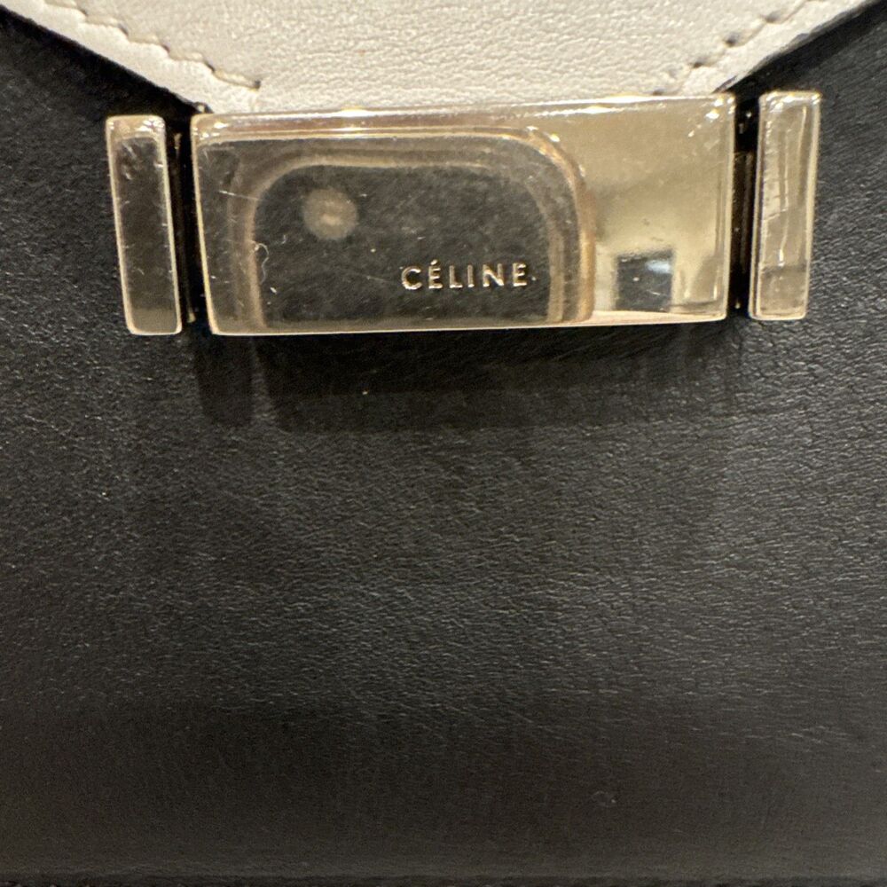 Celine Diamond Clutch Pony Hair Leather Medium Black Green Pink White Auth - Picture 9 of 16